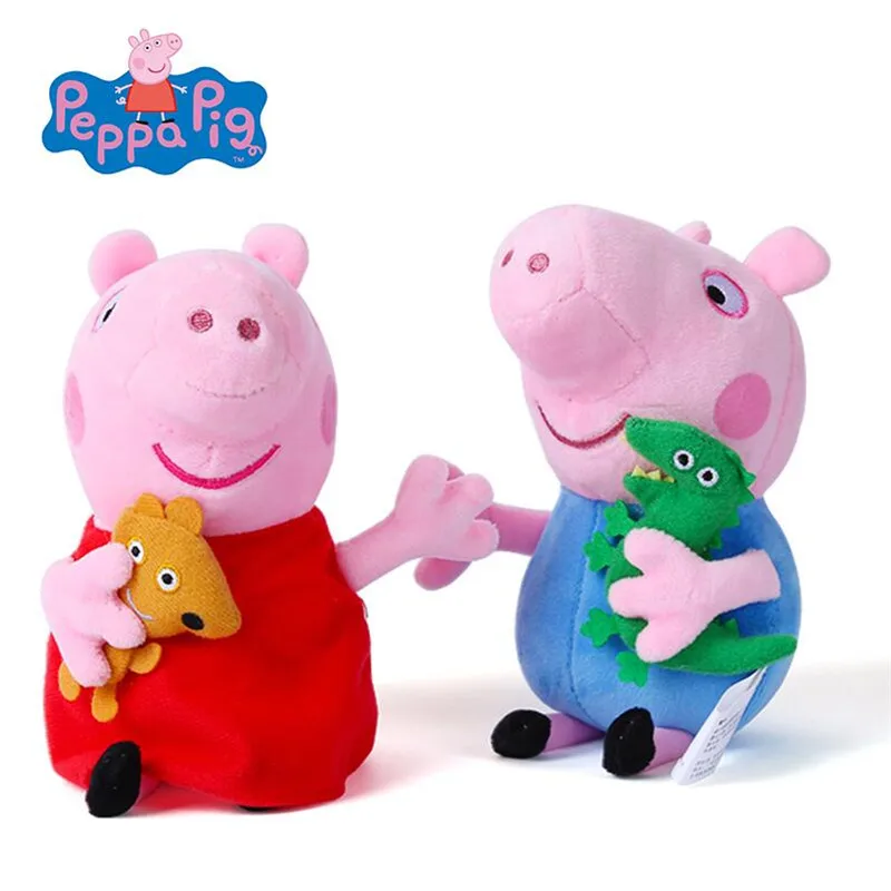 

Peppa pig George Family Plush Toys 19cm Stuffed Doll Party decorations Schoolbag Ornament Keychain Toys For Children