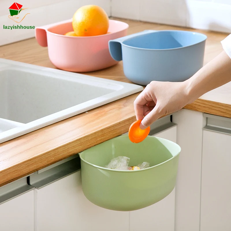 

Kitchen cabinet doors hanging trash Creative Desktop multifunction storage box No cover hanging trash rack fashion bathroom rack