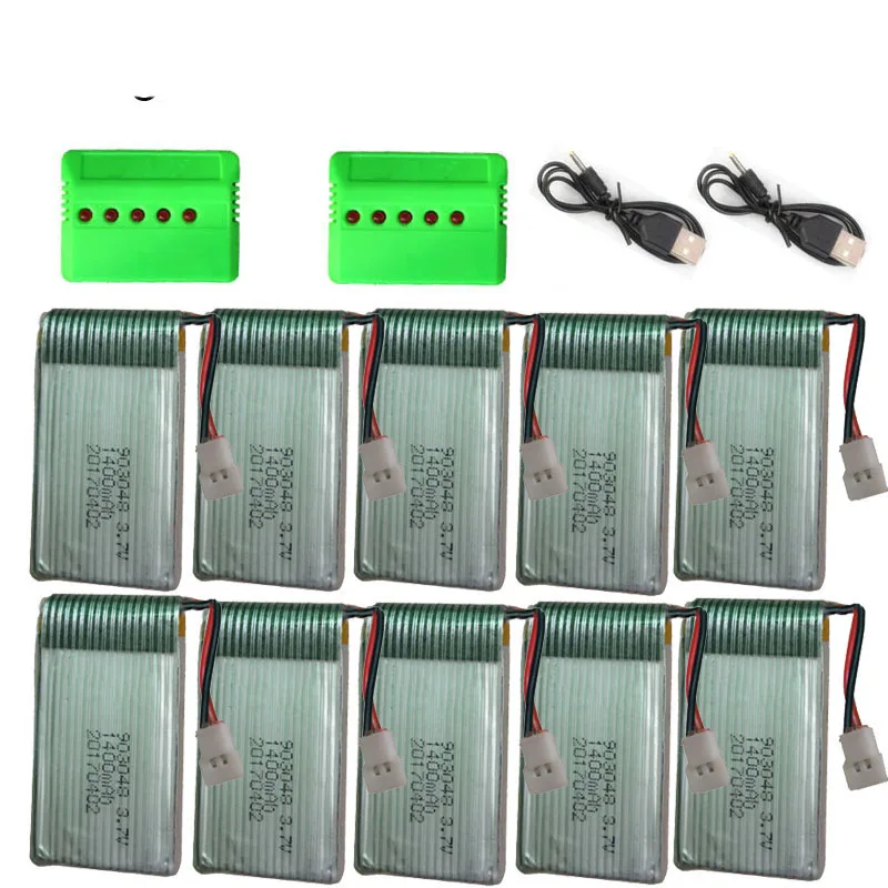 

1400mAh 3.7V LiPo Battery + Euro Plug AC Charger for SYMA X5SC X5SW battery RC Drone Quadcopter Lipo Battery and 5in1 Cable