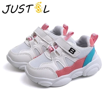 

JUSTSL 2019 spring new children's sports shoes boys girls casual shoes baby kids fashion sneakers mesh breathable running shoes