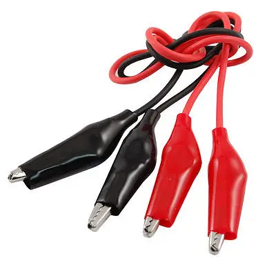 

2 Pcs Black Red Insulated Boot Alligator Clip Test Lead Cord 40cm 1.3 Ft