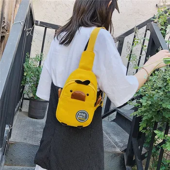 

Cute Cartoon Duck Waist Pack Travel Hiking Students Outdoor Sports Zipper Chest Bag New Simple Cartoon Belly Bags Waist Pack