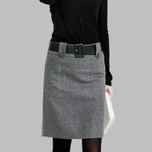 Новинка, модная Осенняя зимняя Весенняя юбка, шерстяная юбка для женщин, плюс размер, юбка, элегантная, тонкая, высокая талия, официальные юбки для женщин, s LY49