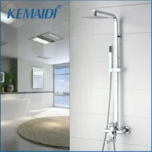 KEMAIDI 3 размера светодиодный смеситель для душа набор водопроводный дождевой ручной хромированный квадратный распылитель Ручной верхний душевой набор для ванной комнаты