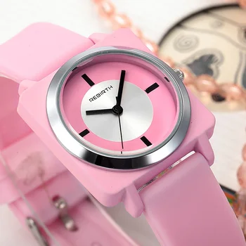 

Fashion Trend Watch Women Quartz Square Dial Silicone Ladies Wristwatch Students Lovely Jelly Gift Bayan Kol Saati Pink Top Sell