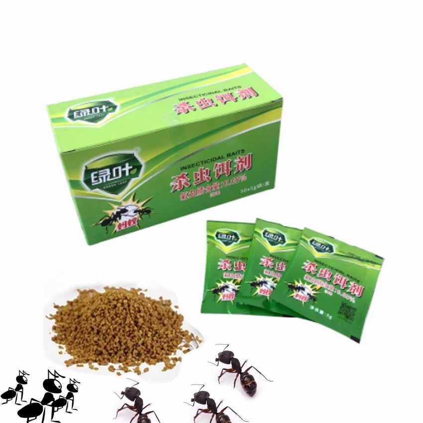 

100pcs Powerful Green Leaf Powder Killer Bait Powder Ants Drugs Repellent Trap Pest Control Effective Killing Termite Red Ants