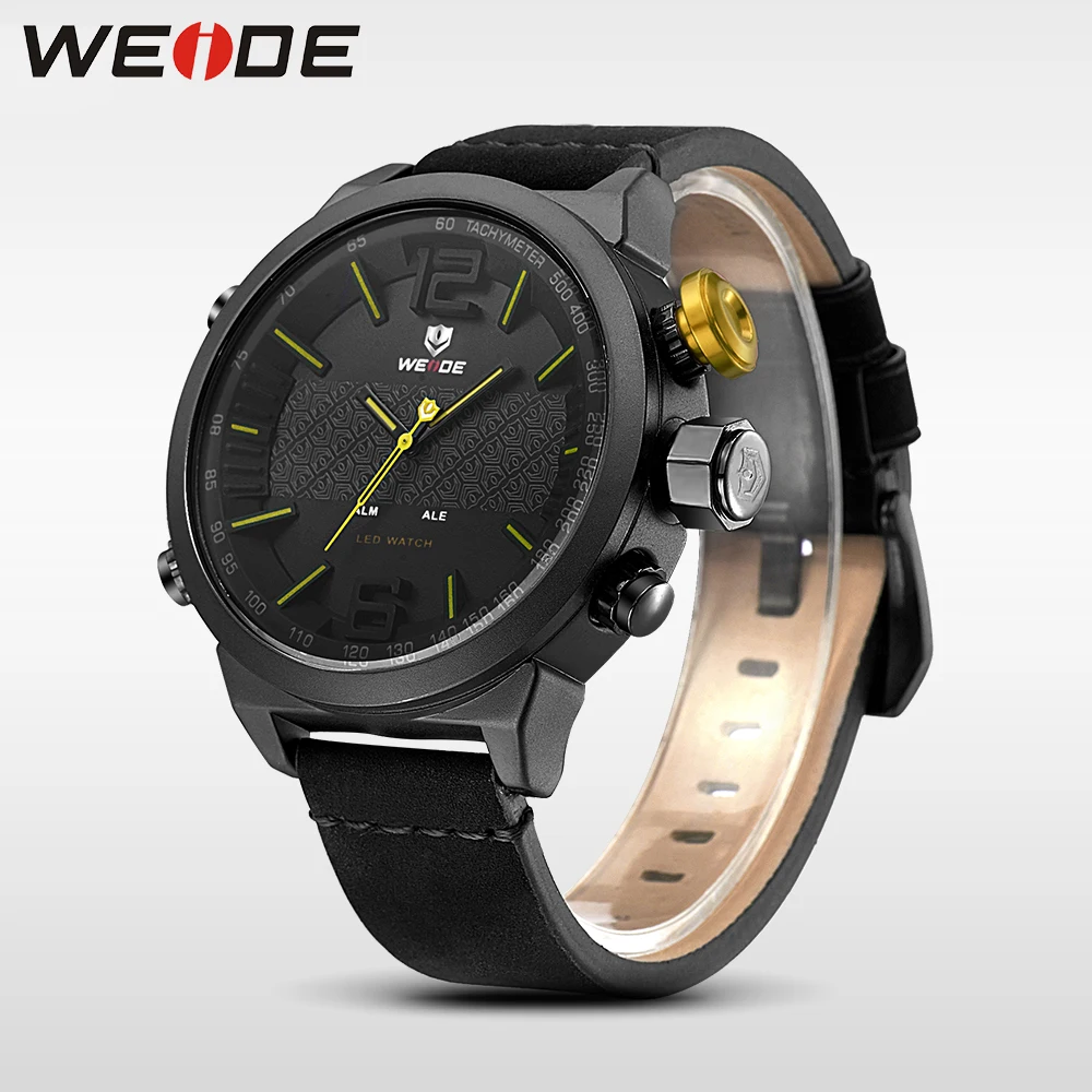 Weide Brand Luxury watch Men Sports leather Watches LED Quartz Wrist Watches analog men watch water resistant relogios masculino Weide Brand Luxury watch Men Sports leather Watches LED Quartz Wrist Watches analog men watch water resistant relogios masculino