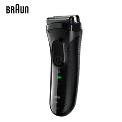 Braun электробритва Series 3 ProSkin 3000 S Перезаряжаемые Microcomb Технология закрыть бритья Лезвия для Для мужчин 100-240 В черный