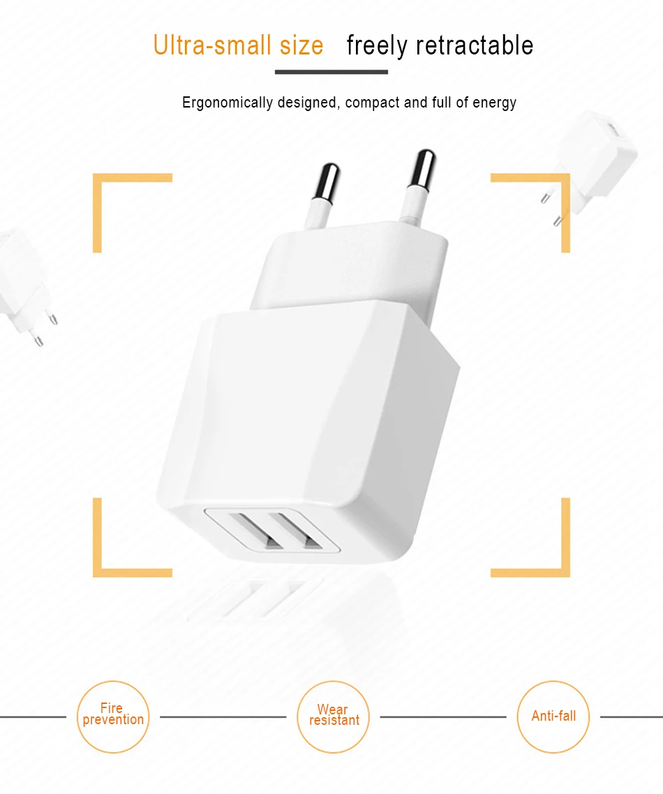 !ACCEZZ Dual USB EU Plug Portable Quick Charger Travel Wall For iPhone Samsung Xiaomi Huawei Universal Phone USB Charge Adapter (1)