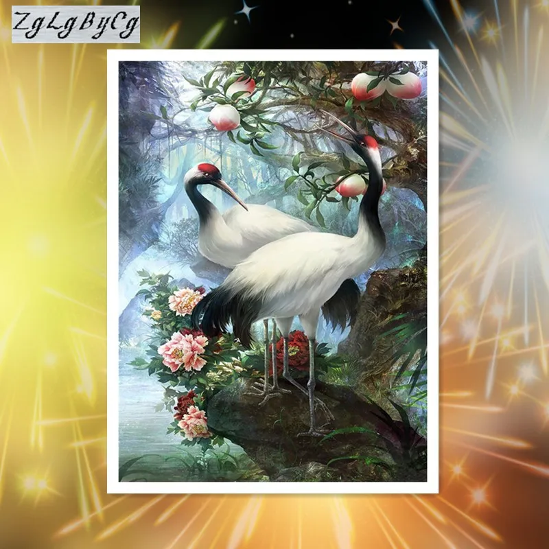 

full Diamond Embroidery Red-crowned crane Diamond Painting Cross Stitch Kits Diamond Mosaic Home Decoration