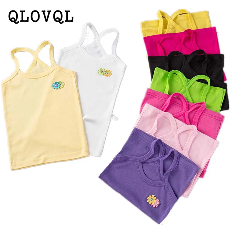 

6 8 10 13 Years Girl T Shirt Sleeveless Summer Flower T Shirt for Baby Girl Cotton Teenage Girls Tops Kids Tees