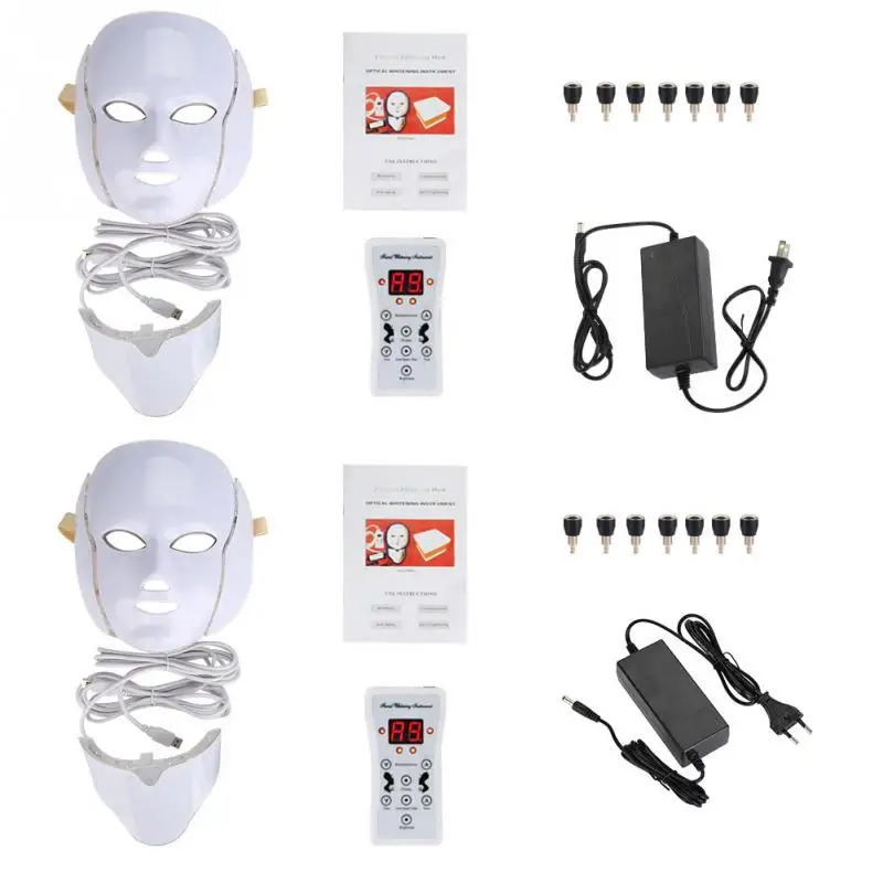

7 Colors LED Photon Therapy Mask Face Neck Anti Wrinkle Acne Removal Facial Skin Rejuvenation Machine Face Skin Care Tools
