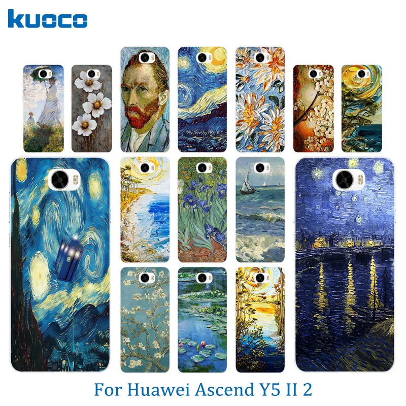 

TPU Soft Phone Cases for Huawei Y5 II Y5ii Y52 Cover Van Gogh Pattern 5.0" Case Silicon for Honor 5A LYO-L21 CUN-U29 Cover