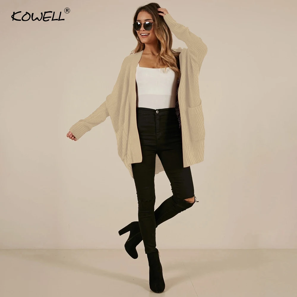 2018 Autumn Winter Knitted Cardigans Women Coat Three Colors Long Sleeve With Pocket Loose Knitted Soft Cardigan Sweater Women