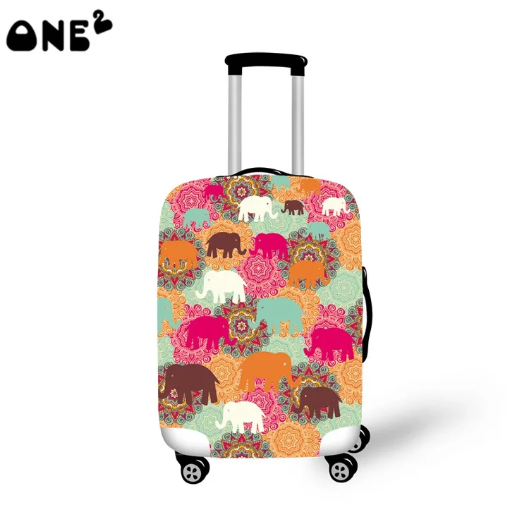 ONE2 Design trendy colorful elephant animal 22,24,26 inch luggage cover ...