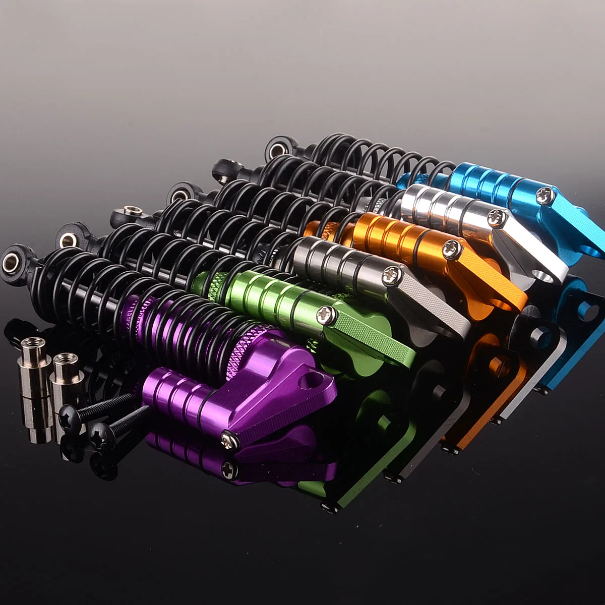 

2P RC Aluminum Double Suspension Adjustable Piggyback Shocks 95MM Gray 106004