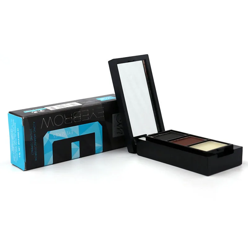 

Eyebrow Powder Makeup Palette Long-lasting Waterproof 2 Color Eyebrow Powder + Wax Makeup Eye Shadow With Brush Mirror Box