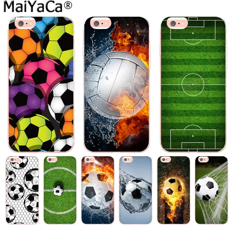 MaiYaCa Fire Football Soccer Ball Luxury High end phone Accessories Case for iPhone 8 7 6 6S