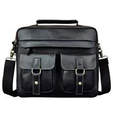 Мужской качественный кожаный антикварный Ретро деловой портфель 1" чехол для ноутбука Attache портфель сумка на одно плечо B207b