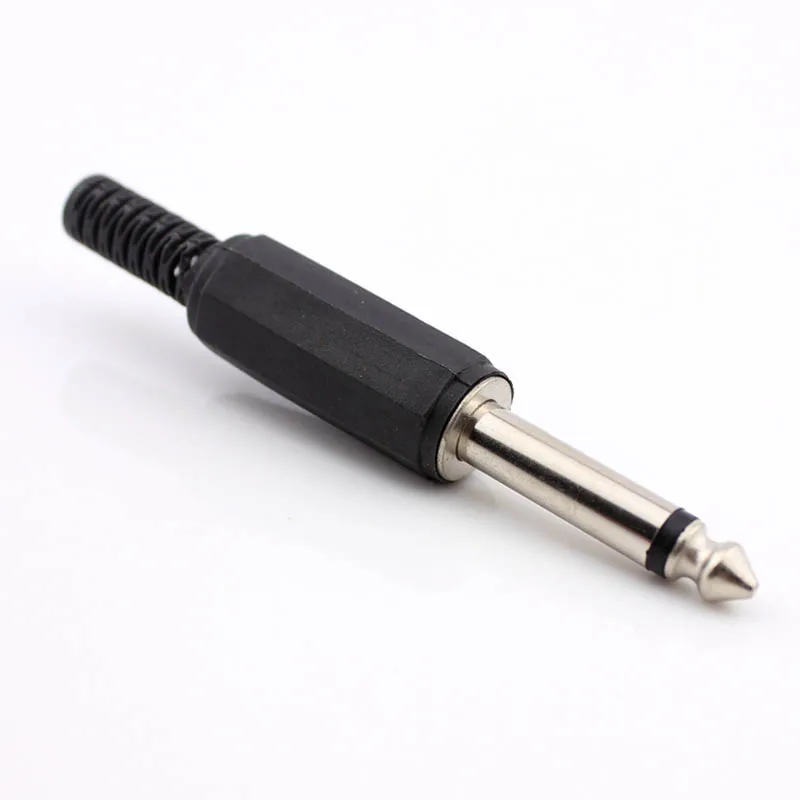 100pcs Jack 6 35mm Mono Audio Cable Connector 6 5mm Jack Headphone Plug Microphone Connector