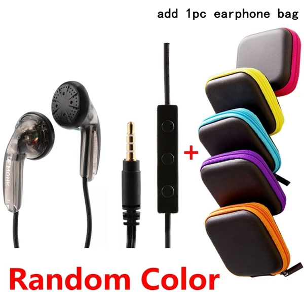 Add one earphone bag Venture Electronics VE Monk Plus, проводные наушники fone de ouvido с плоской головкой, наушники с высоким сопротивлением 3,5 мм, гарнитура с микрофоном - Цвет: Add one earphone bag