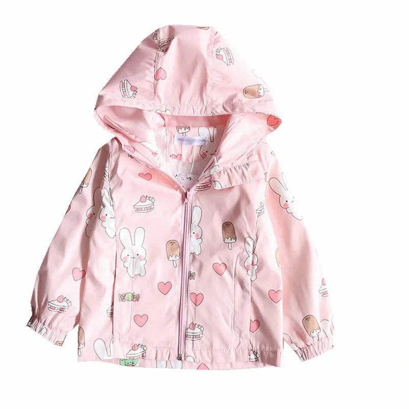 

2019 New Spring baby Girls clothes Windbreaker Coat Autumn Kids Animal print Hooded Outwear Baby Kids Coats Jacket Clothing