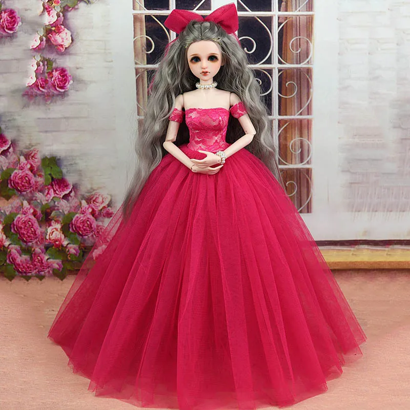 High Quality Dress & Veils Wedding Dress for 1/4 BJD Doll Clothes Evening Gown Party Clothes for 45-50cm XINYI Doll Outfits
