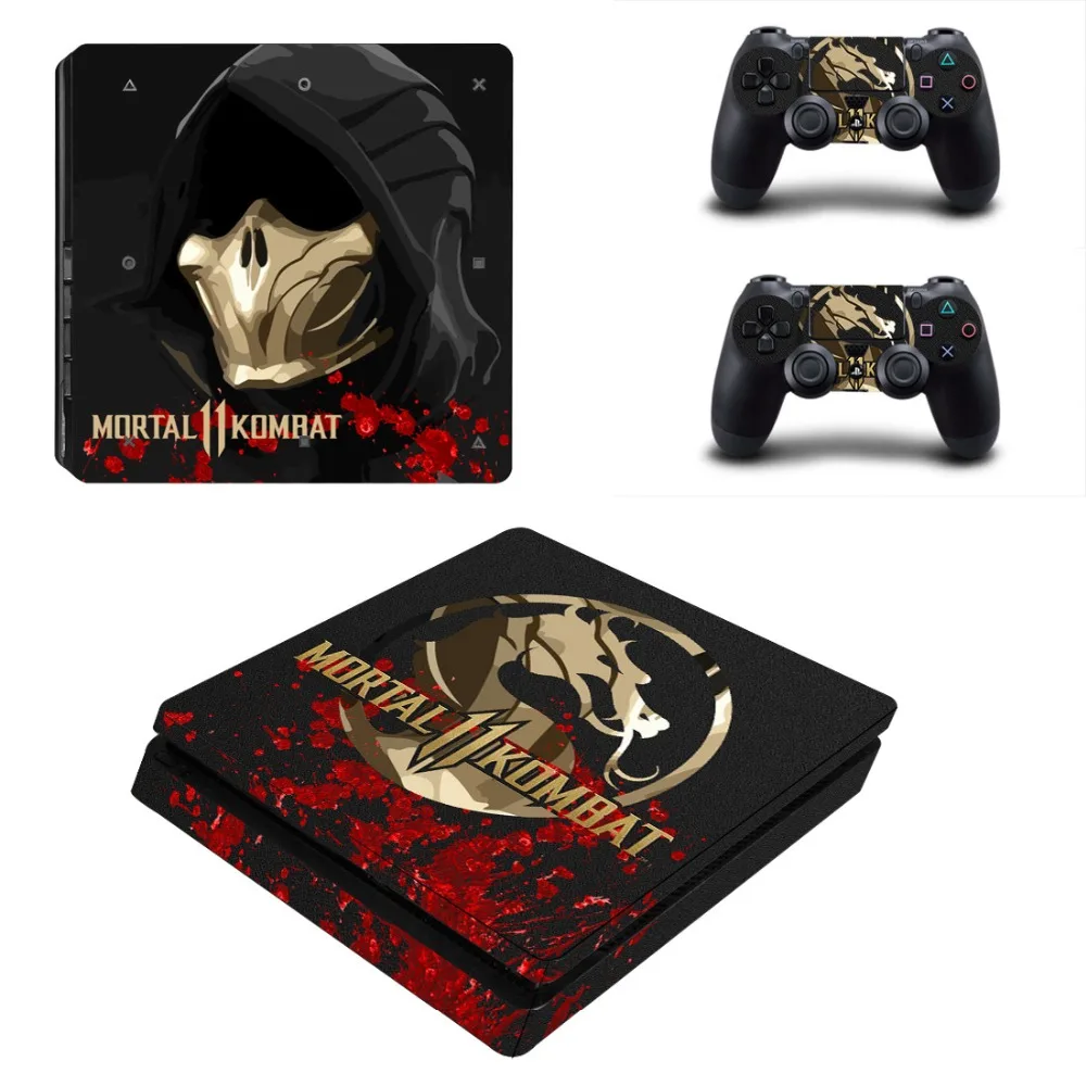 Mortal Kombat 11 PS4 тонкий стикер s кожа для sony Playstation 4 тонкий PS 4 тонкий консоль и контроллер скины винило стикер
