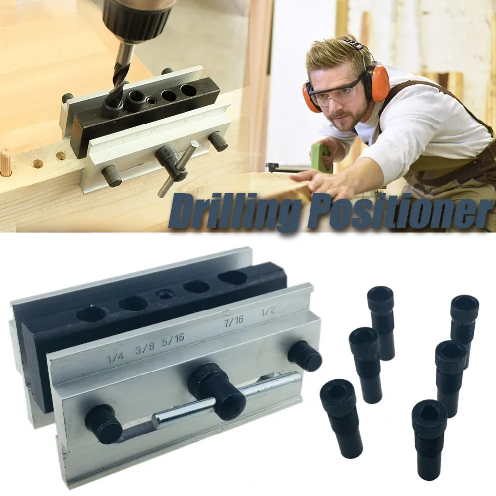 50mm Round Wood Dowel Drilling Positioner Woodworking Tool Doweling Holes Vertical Clamping Tool Drill Sleeve