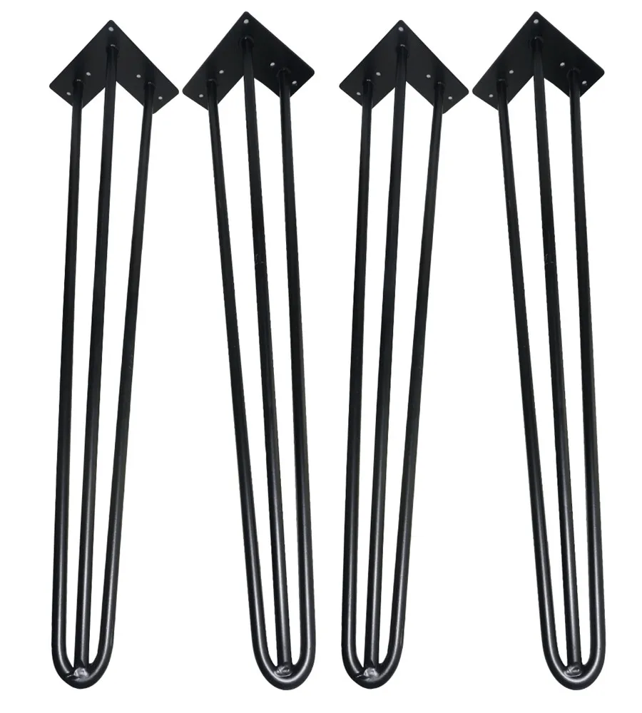 

26" hairpin legs -Black color- 3 rods Straight Design- Furniture legs-set of 4