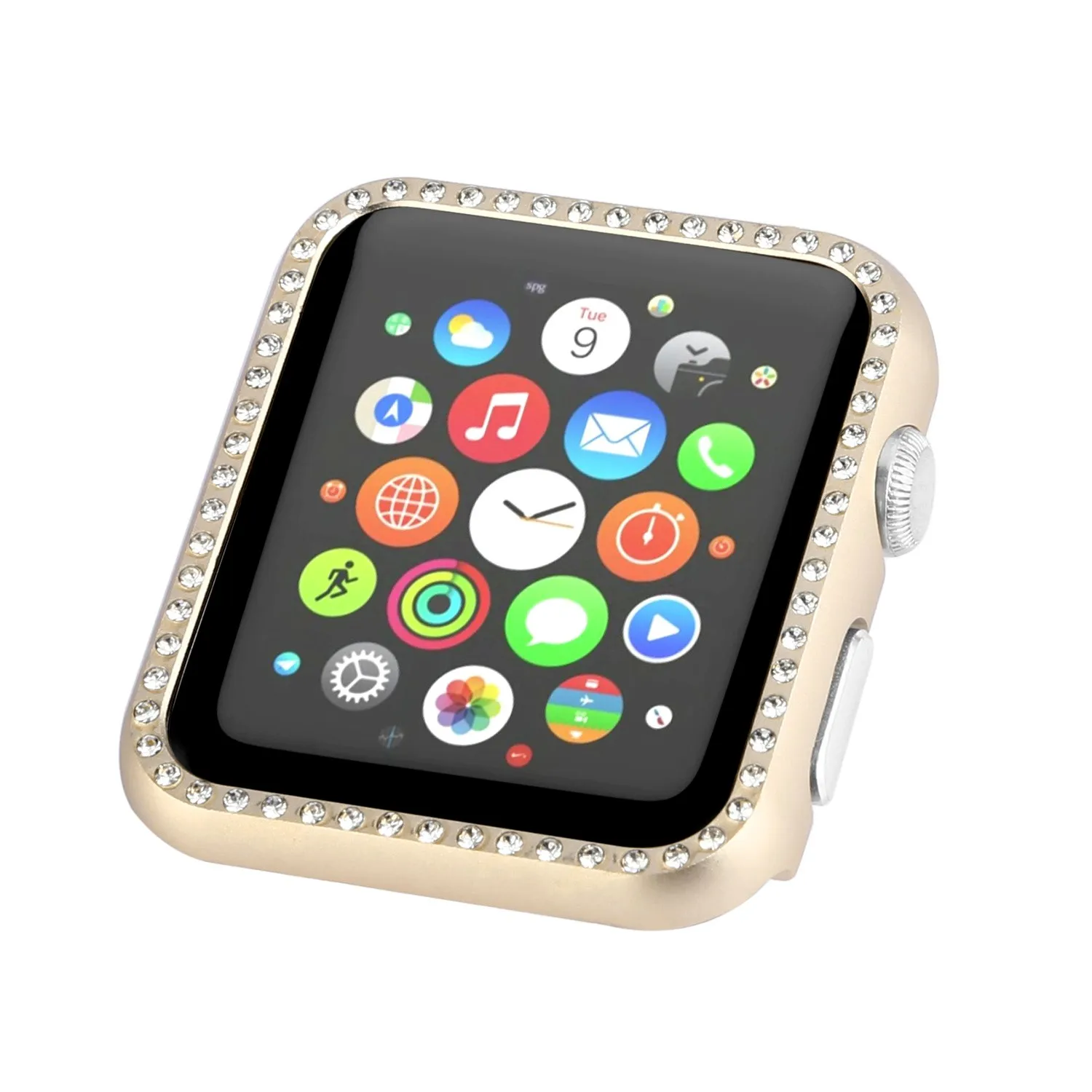 Watch Accessories for Apple Watch Case Series 3 2 1 Cover 42mm 38mm Bling Diamond Rhinestone Hard Metal Case for iWatch Strap