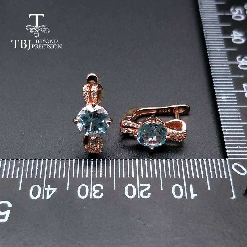 Женские серьги с натуральным драгоценным камнем TBJ ювелирные украшения небесно