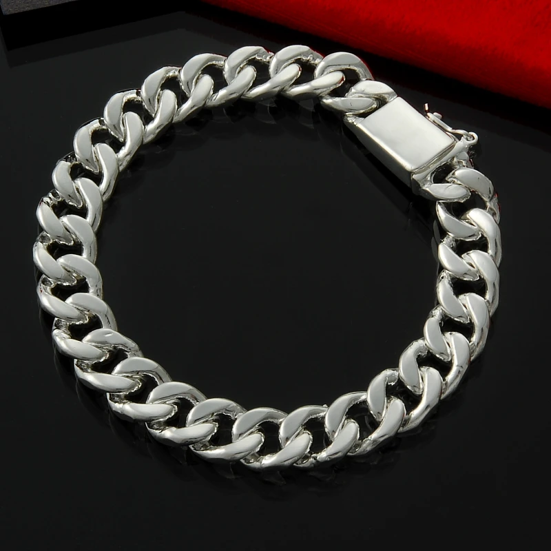 wholesale 10mm Wide Bracelet For Men, 925 stamped bracelet jewelry