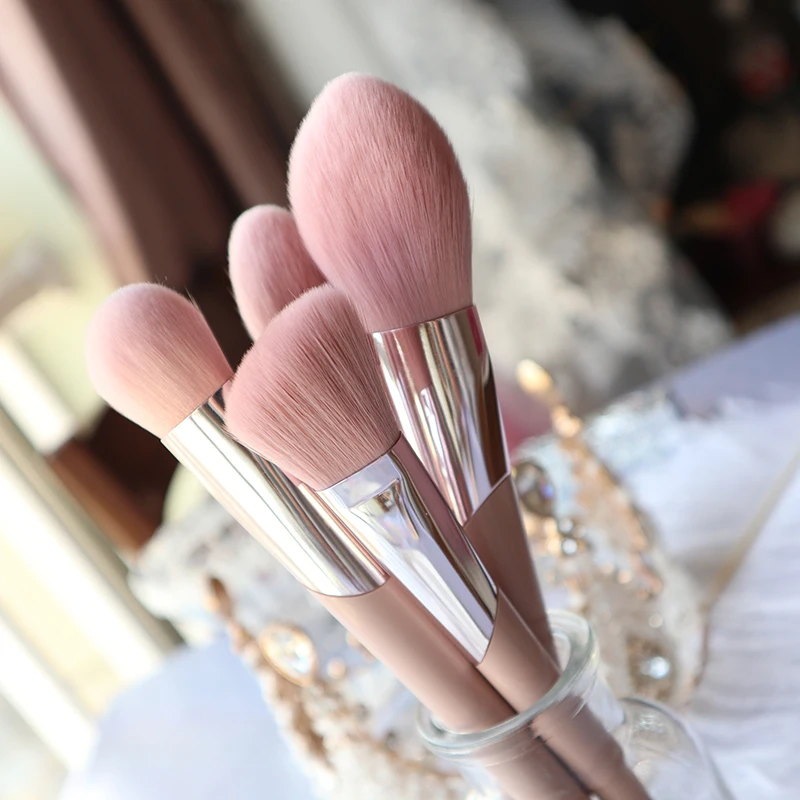 

BBL 13pcs Pink Makeup Brushes Set Powder Blush Sculpting Brush Tapered Blender Highlighter Eyeshadow Smudger Make Up Brush Kits