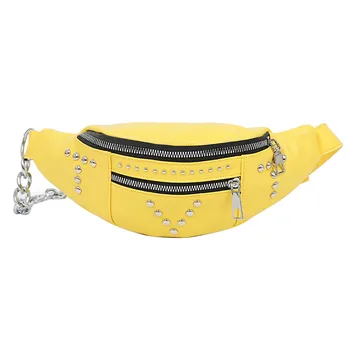 

Women Rivet Zipper Simple Versatile Messenger Bag Print Pockets Purse Chest Travel Cashier Belt Hip-hop Rock Boys Girl Bag #R15