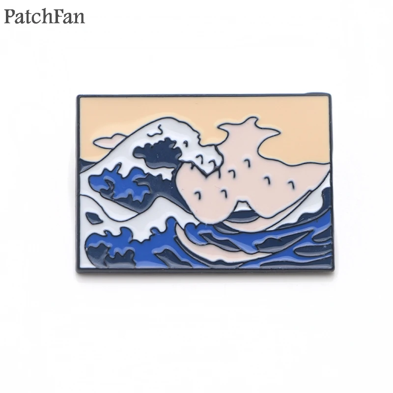 Patchfan волна канагава цинка для галстука рюкзак одежда броши мужчин и женщин шляпа