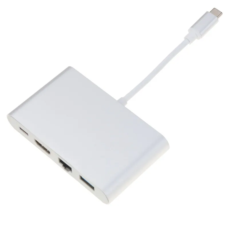 Kebidu USB C концентратор к HDMI 4K гигабитный Ethernet RJ45 порт USB 3,1 type C адаптер USB-C разветвитель концентратор для Macbook HDTV Chromebook