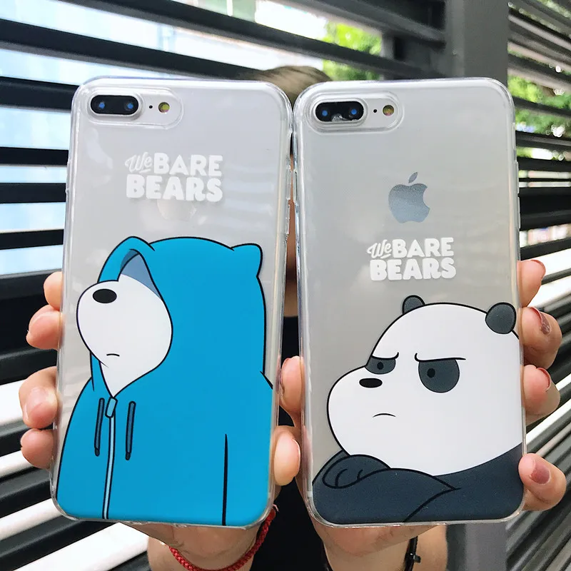 Мягкий чехол для телефона с милыми животными, мы голые медведи, чехол для iPhone 7, забавный мультяшный милый чехол для iPhone 6S 7 8 Plus X XR XS Max, чехол Fundas