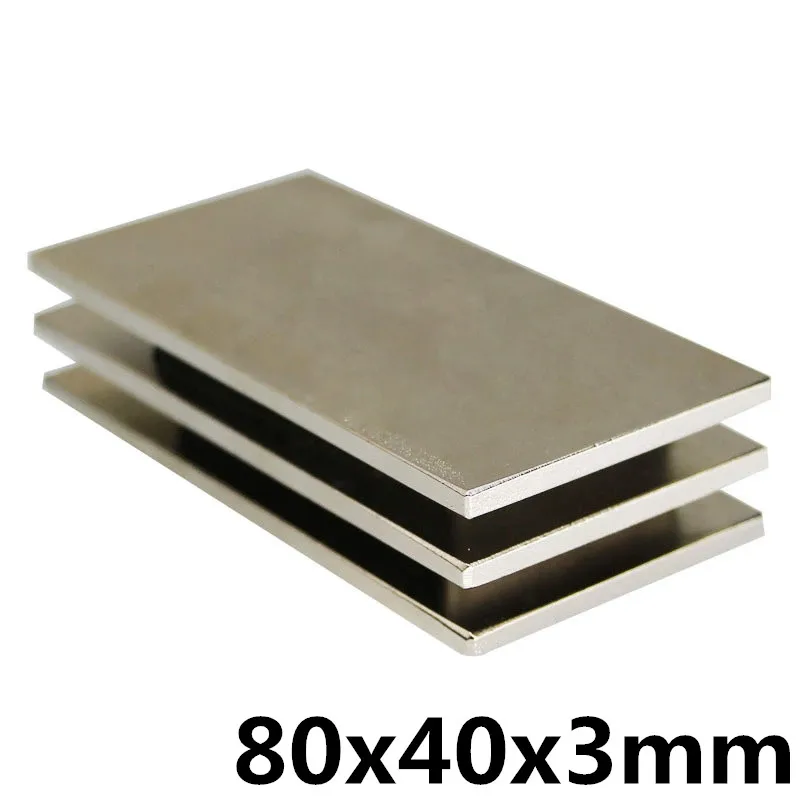 

1PC 80x40x3 mm N35 Strong Square NdFeB Rare Earth Magnet 80*40*3 mm Neodymium magnet80mm x 40mm x 3mm