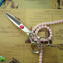 Высокое качество Япония 440C ножницы для волос ручная роспись истончение волос ножницы 6 дюймов 30 зубов