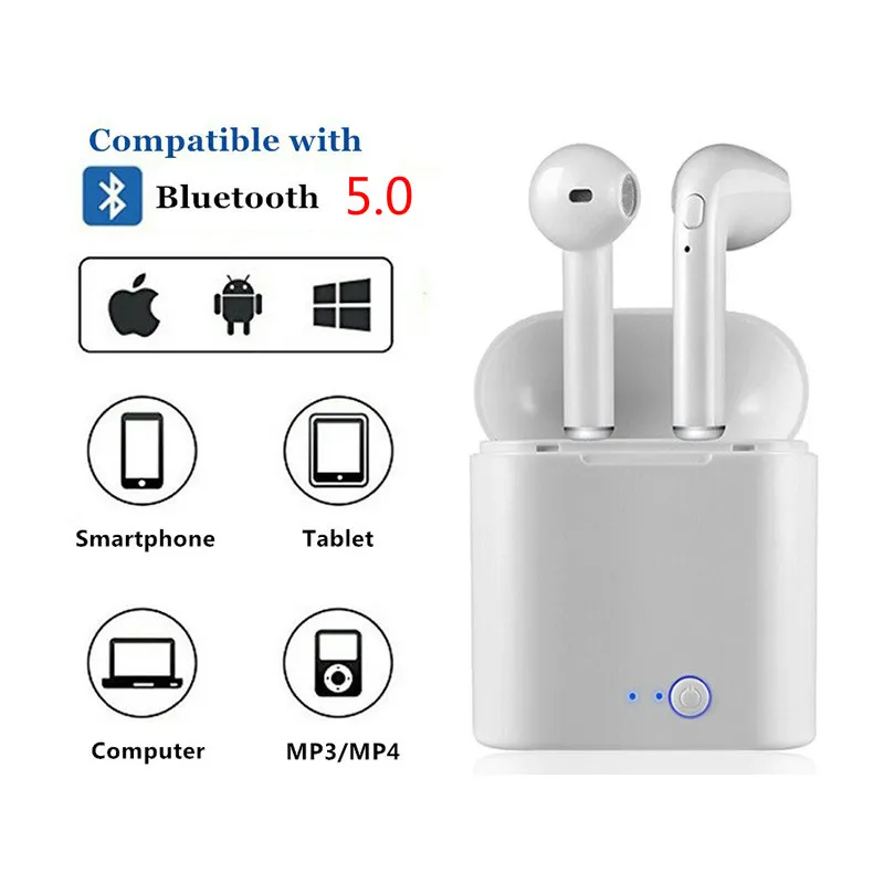 

1 pair i7s tws Bluetooth Earphone Wireless Earphones With Charge Box with mic For iphone for huawei for all smart phone