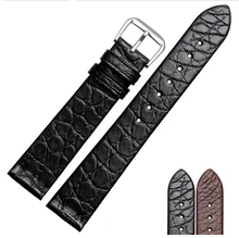 13mm 18mm 20mm 22mm thin black and brown alligator leather watchband wristwatch fine mist available