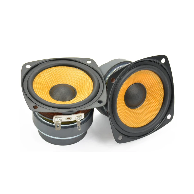 AIYIMA 2Pcs 3 Inch Audio Speaker HiFi 6Ohm 25W Full Range Speakers Double Magnet Loudspeaker Square For Desktop Amplifier DIY