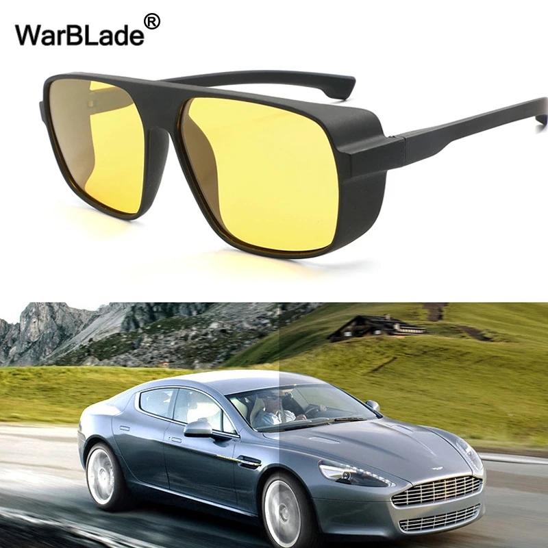 

WarBLade Brand Design Night Vision Sunglasses Men Driver Polarized Sunglasses Yellow Lens UV400 Protection Safety Driving Oculos