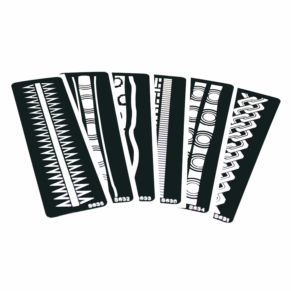 6 Pieces Small Bracelet Design Henna Tattoo Stencil Colored Drawing Rope Pattern Women Men Body Paint Art Tattoo Stencil S600#06 (1