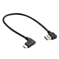 כבל נתונים תואר 90 שמאל וימין זווית USB3.1 מסוג C זכר ל 90 מעלות זווית USB3.0 נתונים זכר & כבל הטעינה עבור 30 ס"מ הטלפון הנייד (2)