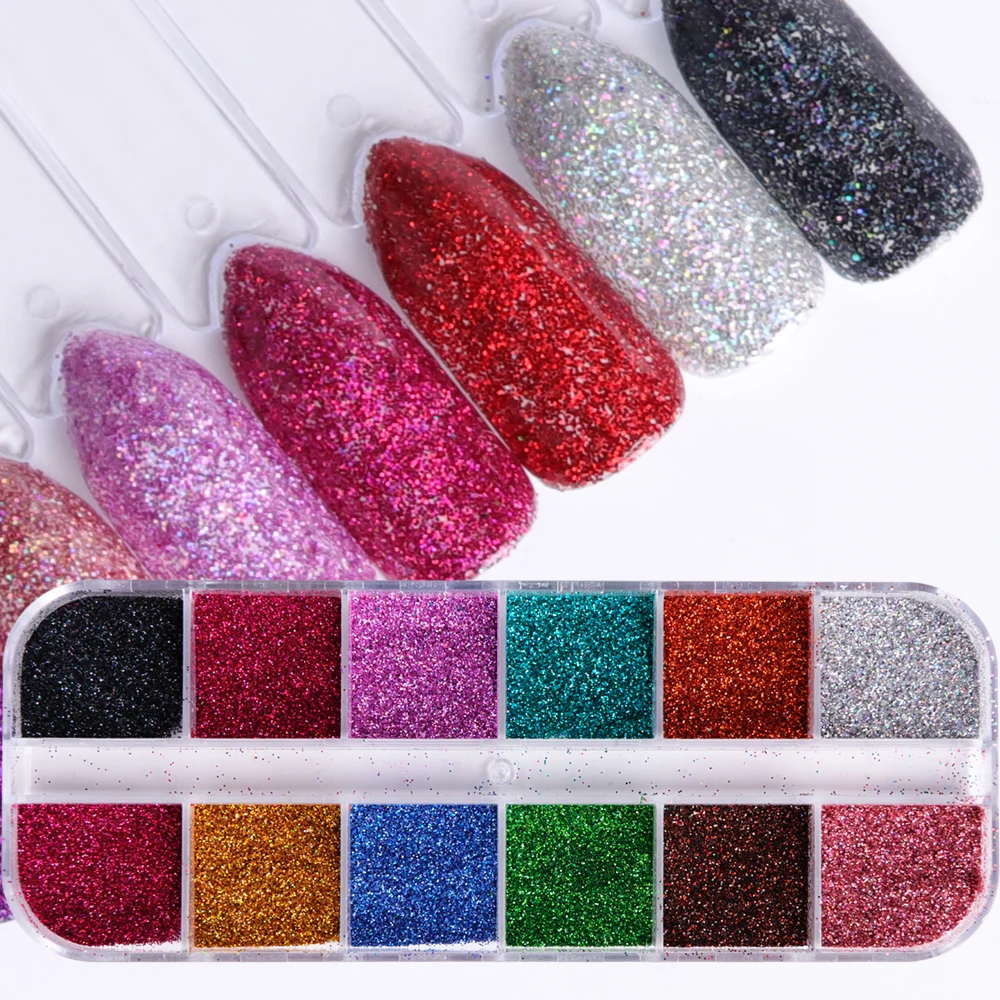 

1 Case Rainbow Nail Glitter Powder Iridescent Flakies Laser Pigment Dust Flakes Sequins for Nail Art Decoration Manicure Tip JIL