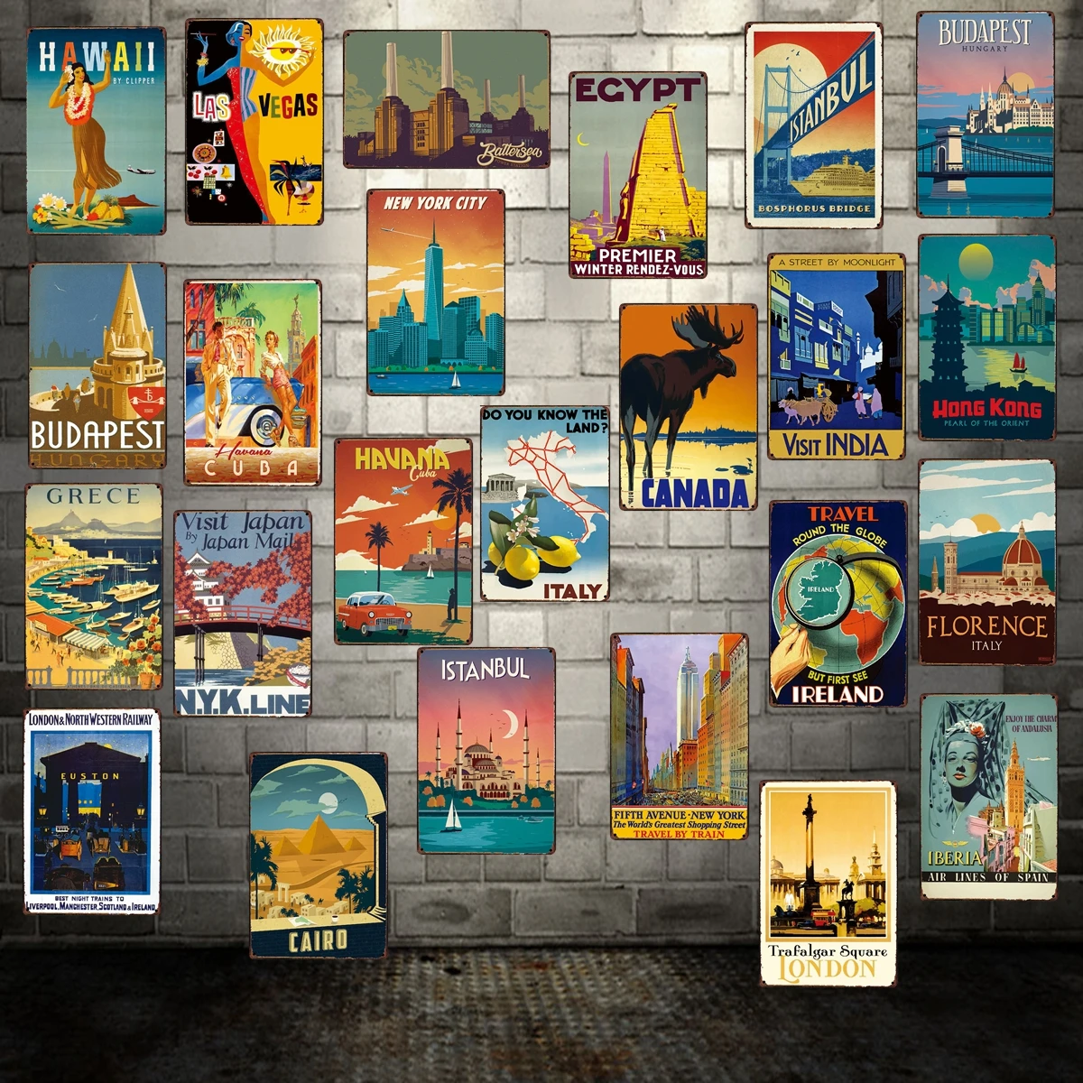 

[ Mike86 ] Travel Cites Metal plates India IRELAND posters Vintage Tin Signs Retro Souvenirs Festival Gift 20*30 CM FG-248