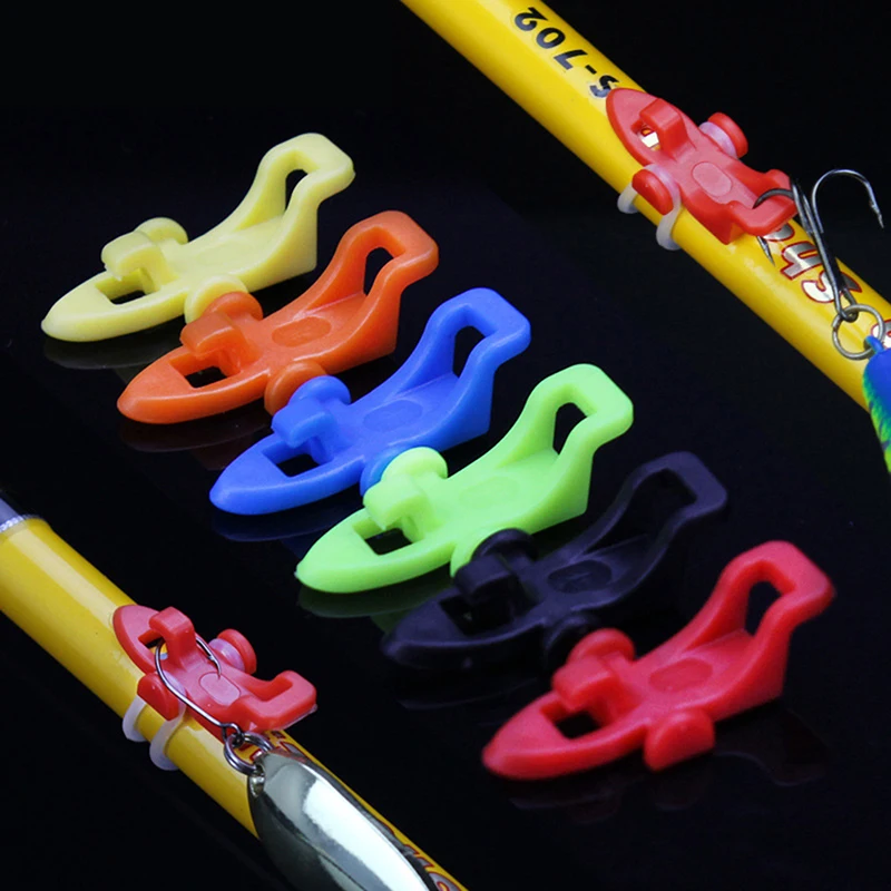 Fishing Hook Keeper Fishing Rod Lure Bait Safety Holder Plastic Hanger Fishhooks Safety Holder for Fishing Rod Pole Accessories