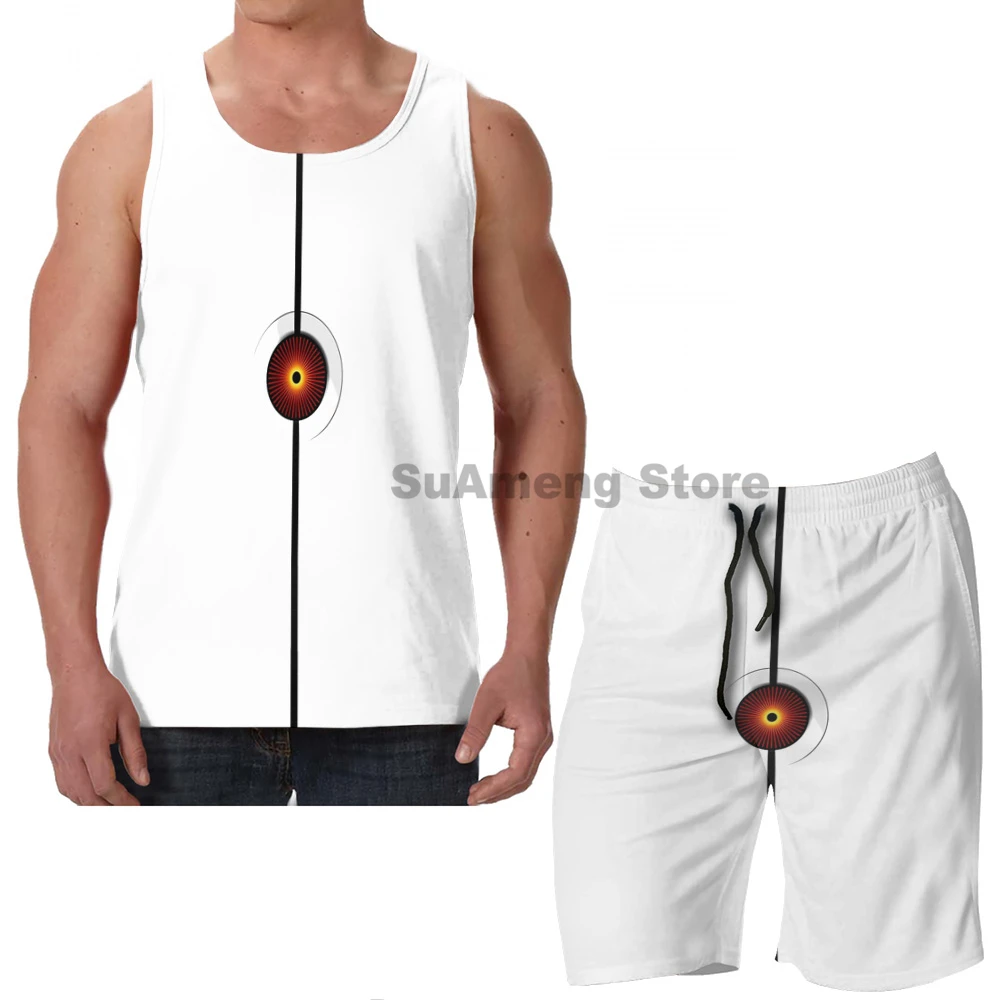 

Summer Casual funny print men Tank Tops Women Portal Turret (2) men Board beach shorts women sets fitness sleeveless vest